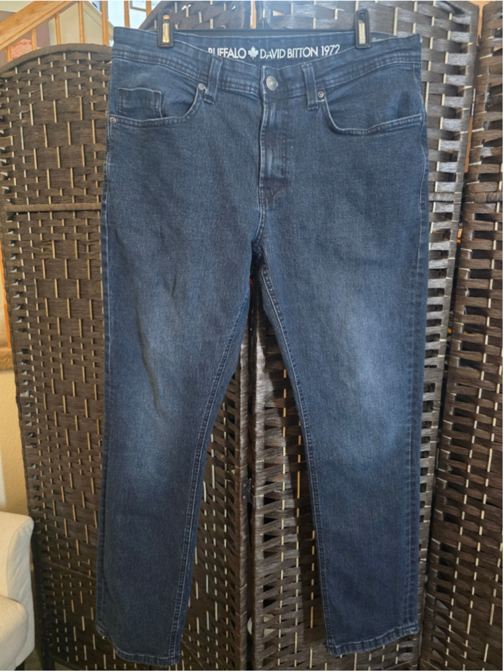 Men's Buffalo David Bitton Slim Straight Jeans, Waist 34, Blue